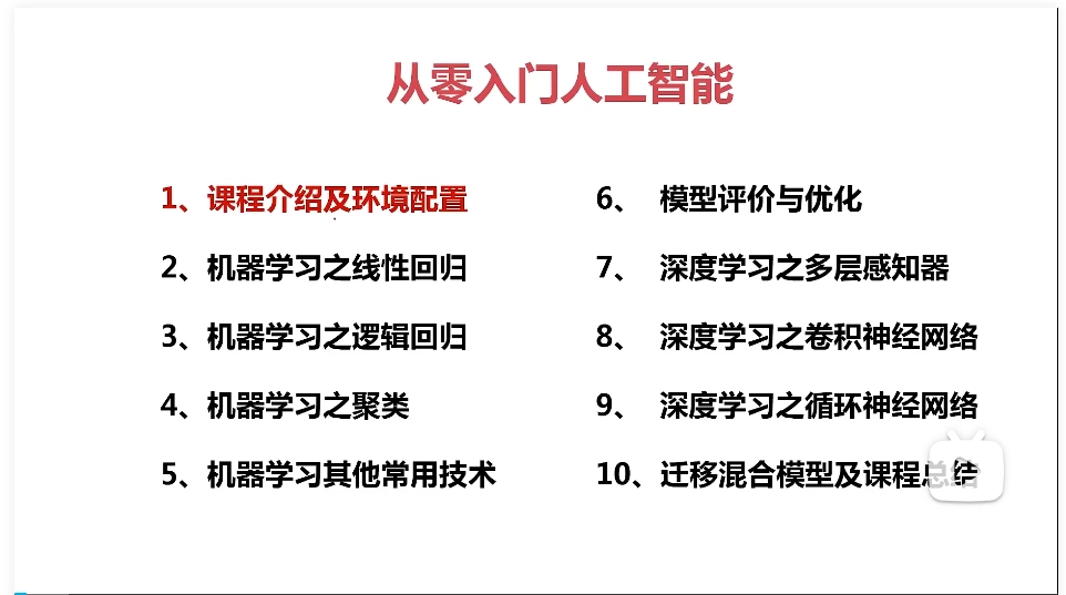 测试课程——人工智能从入门到精通